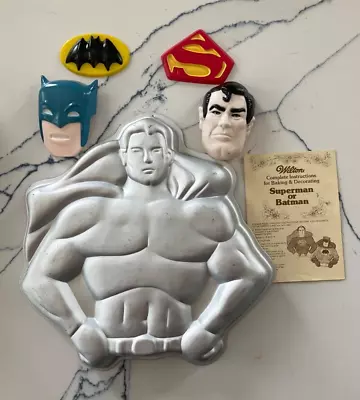 Vintage 1977 Wilton Cake Pan 502-1212 Superman Superhero DC Comics Silver RD5 • $25.99