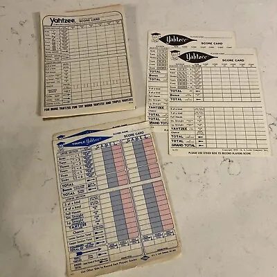 Vintage YAHTZEE Score Pad Unused – 77 Sheets E6100 2 Sheets 1972  2 Sheets 6J74 • $7