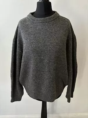 ZARA Jumper Chunky Knit Relaxed Fit Grey Crew Neck Size XS Ladies • $10.09