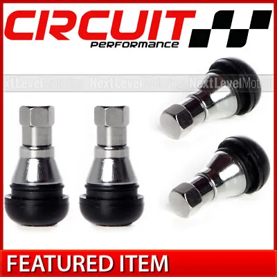 4 Circuit Racing TR412 Short Chrome Sleeve Snap-In Valve Stems Fits Toyota • $8.99