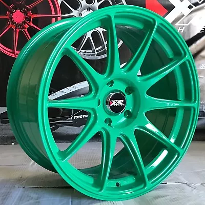 XXR 527 Green S 18 X 8.75 +20 Concave Rims Wheels 5x114.3 08 15 Mitsubishi Evo X • $761.05