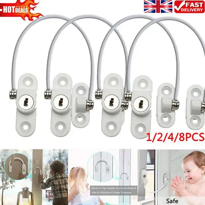 1/8X Window Door Restrictor Child Baby Safety Security Lock Cable Catch Wire UK • £2.59