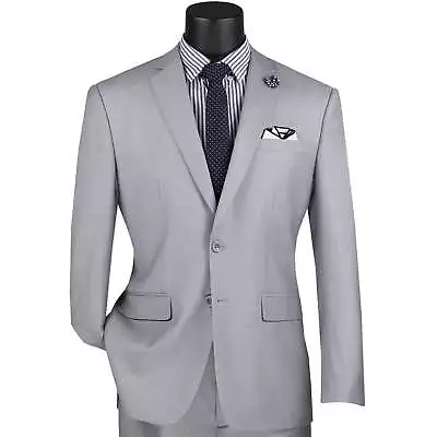 VINCI Men's Light Gray 2 Button Slim Fit Suit NEW • $95