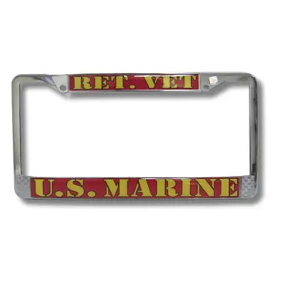 USMC US Marine Corps Retire Veteran Chrome License Plate Frame Official Licensed • $17.95