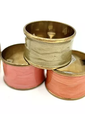 Vintage Brass Napkin Holders Napkins Rings Made In India Set Of 4 • $9.99