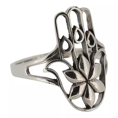 Sterling Silver Hamsa Hand Design Ring By Touch Jewellery • £19.99