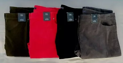 £9.99 • Buy M&S CORD Corduroy MID RISE Cotton Rich STRAIGHT LEG Trousers + Stretch / Various