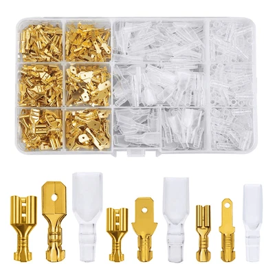 $2.12 • Buy 270pcs Male & Female Spade Crimp Terminal Connectors & Insulating Sleeves