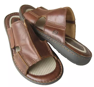 Born Sandals Mens Brown Leather Sz 11 M Excellent • $34.90