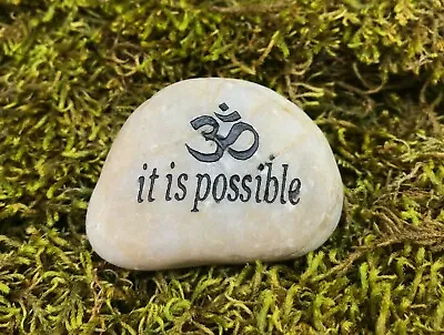 Mini FAIRY GARDEN Engraved ZEN Meditation Stone IT Is POSSIBLE ~ Buy 3 Save $6 • $8.95