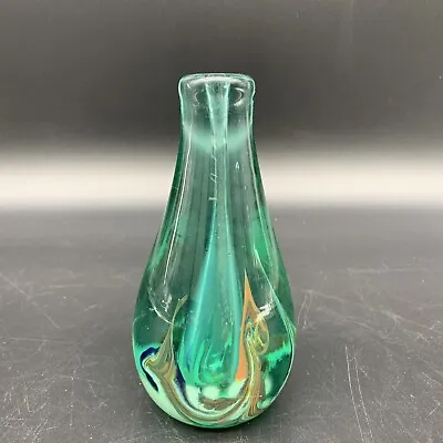 VTG Labino Art Glass Signed Green Vase Dated 3-1972 5.75”H • $599.99