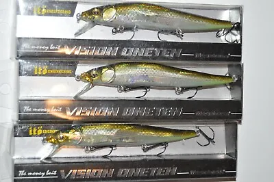 3 Lures Megabass Ito Vision 110 Oneten USA Suspend Jerkbait Tennessee Shad 1/2oz • $64.95