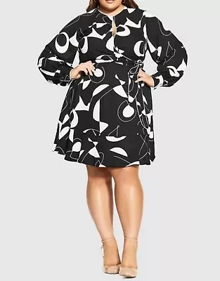 CITY CHIC Kelly Dress In Black And White Plus Size XL / 22 NWT [RRP $139.95] • $40