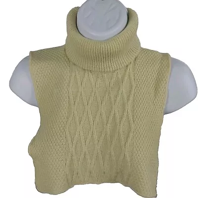 Faux Turtleneck Cover Dickey Acrylic Mock Blouse Half Top Neck Light Yellow • $14.63