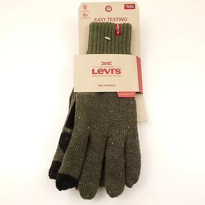 Levi's Max Warmth Easy Text Mens Gloves Size XL Dark Green Fall & Winter • $18.74