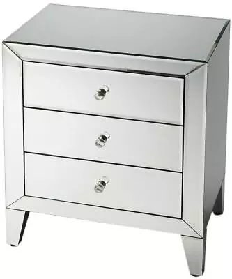 Accent Chest Of Drawers Rectangular Small Silver Acrylic Mirror Steel Hardware • $939