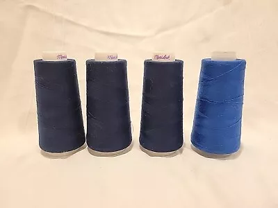 Lot 8 Maxi-Lock Beachwood 100% Polyester Thread Partial Spools Navy Royal Blue • $10.99