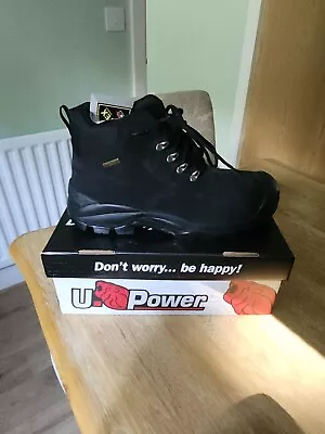 Gore-Tex Mens Safety Lace Up Boots Leather U-Power Dude Black GTX • £70