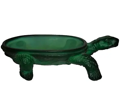 Curt Schlevogt ? Bohemian Czech Malachite Glass Turtle Trinket Box - No Lid! • $91.99