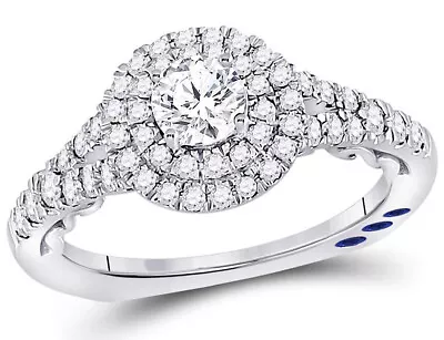 2/3 Carat (ctw) Diamond Engagement Step Halo Ring In 14K White Gold • $1995