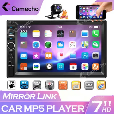 7  Double 2 DIN Car Stereo Radio MP5 Touch Screen Bluetooth FM USB + Rear Camera • $32.59