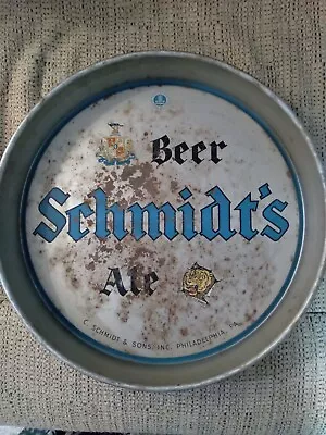 Vintage Rusty Old Schmidt's Beer Tray  FREE Shipping • $20