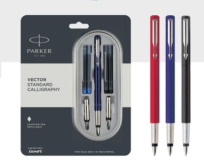 £22.85 • Buy Parker Vector STD Calligraphy Fountain Pen With Chrome Trim - CT Black Body