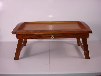 Vtg Adjustable Wood Bed Sofa Tray Writing Reading Table Desk Easel Folding Legs • $124.99