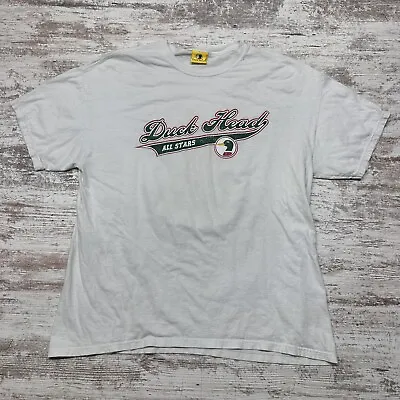 Vintage Duck Head Shirt Mens Large White Short Sleeve All Stars Outdoors Hunting • $11.99