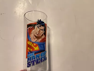 Vintage Superman Drinking Glass The Man Of Steel 6 Inches Tall • $29.59