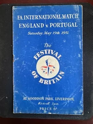 1951 Festival Of Britain International Programme England V Portugal At Everton • £4.99