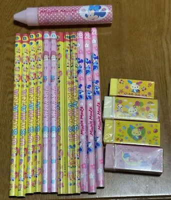 Usahana Little Twin Stars Minnie Mouse Pencil Eraser Glue Set Stationery Sanrio  • $60