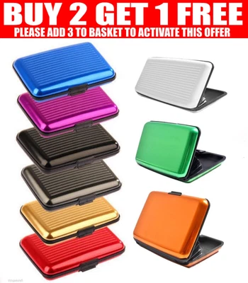 £3.49 • Buy Aluminium Wallet - Metal Credit Card Holder - Business Card Case - UK Supplier