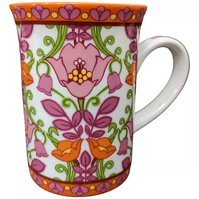 Vera Bradley Lilli Bell Coffee Mug Floral Pink Orange Porcelain 8 Oz Tea Cup • $15