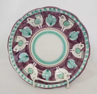 Vietri Italy CAMPAGNA CHICKEN Purple Salad Plate SOLIMENE Scalloped *Scratch • $30