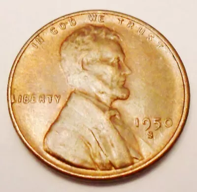 1950 S Lincoln Wheat Cent / Penny *AU - ABOUT UNCIRCULATED*  *FREE SHIPPING* • $2.80