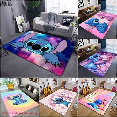 Lilo Stitch Cartoon Floor Rug Carpet Bedroom Doormat Living Room Anti-Slip Mat • £6.99