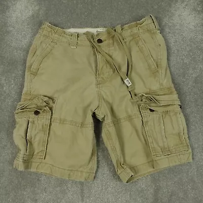 Abercrombie & Fitch Mens Cargo Shorts W32 Cream Heavyweight Drawstring • £34.99