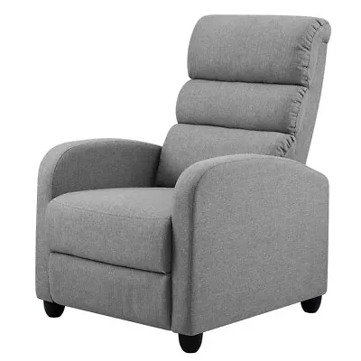 Artiss Recliner Chair Chairs Lounge Armchair Sofa Fabric Cover Grey Luxury • $185.95