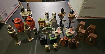 Huge Lot Vintage Salt Pepper Shakers Japan Hand Painted Donkey Duck Boots Wow • $0.99