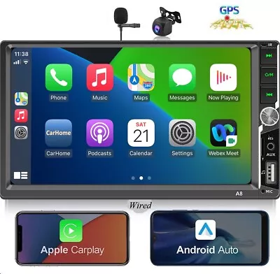 7'' Dual 2 Din Car Stereo Head Unit Bluetooth MP5 FM Player Android Auto Camera • $74.90