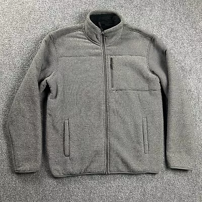 32 Degrees Heat Jacket Mens Large Gray Full Zip Sherpa Lined Fleece Polyester • $10