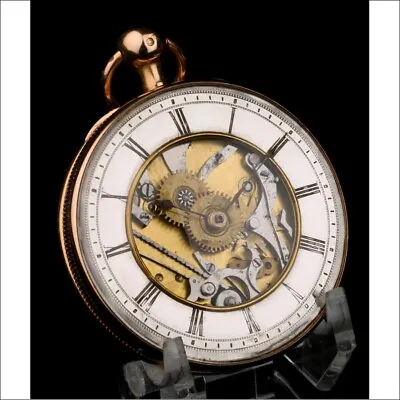 Antique 18K Gold Skeletonized Quarter Repeater Verge Fusee Pocket Watch. 1820 • $4300