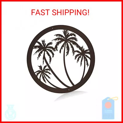 12 Inch Metal Palm Tree Wall Plaque Hanging Decor Decorative Palm Tree Antique R • $22.93