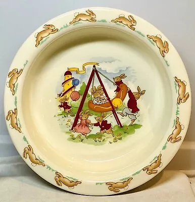 Vtg. 1936 Royal Doulton Bunnykins 6  Baby Baby Bowl/Plate-Round (Albion Shape) • $13.95