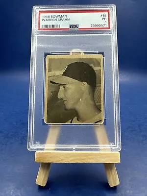 WARREN SPAHN PSA GRADED 1948 BOWMAN #18 ROOKIE BRAVES Baseball Card RC • $219.59