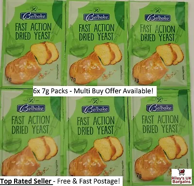 Dried Yeast Fast Action 6 Sachets 7g Vegan Vegetarians Bread Baking Belbake Dry • £2.95