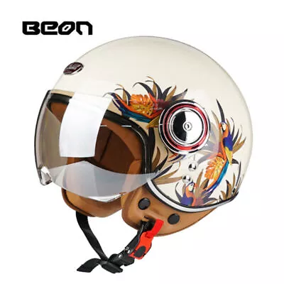 BEON Motorcycle Retro Helmet Chopper 3/4 Open Face Vintage MOTO Helmets DOT ECE • $164.99