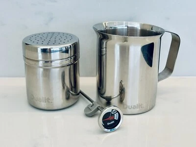 £0.99 • Buy Dualit Milk Frothing Jug + Dualit Thermometer + Cocoa Shaker Set