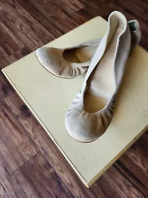 J Crew Women's Cece Ballet Flat Size 7.5 Tan Suede Slip On Shoe • $24.99